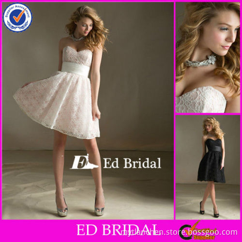 CB29 Beautiful Blush Linning White Lace Formal Bridemaid Dresses